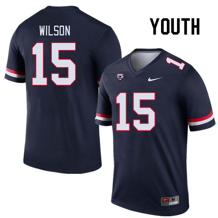 Youth #15 Carlos Wilson Arizona Wildcats College Football Jerseys Stitched Sale-Navy - Click Image to Close